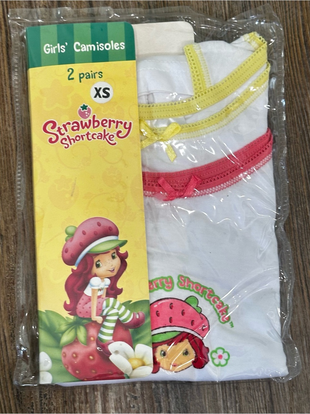 NWT Early 2000s Strawberry Shortcake girls camisoles size XS 2 pairs Kidcore